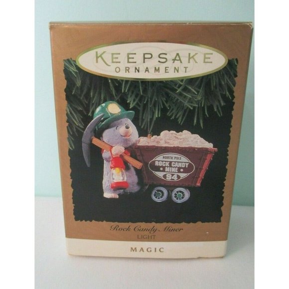 Hallmark Keepsake Magic Light Ornament North Pole Rock Candy Miner Dated 1994 - Picture 7 of 12